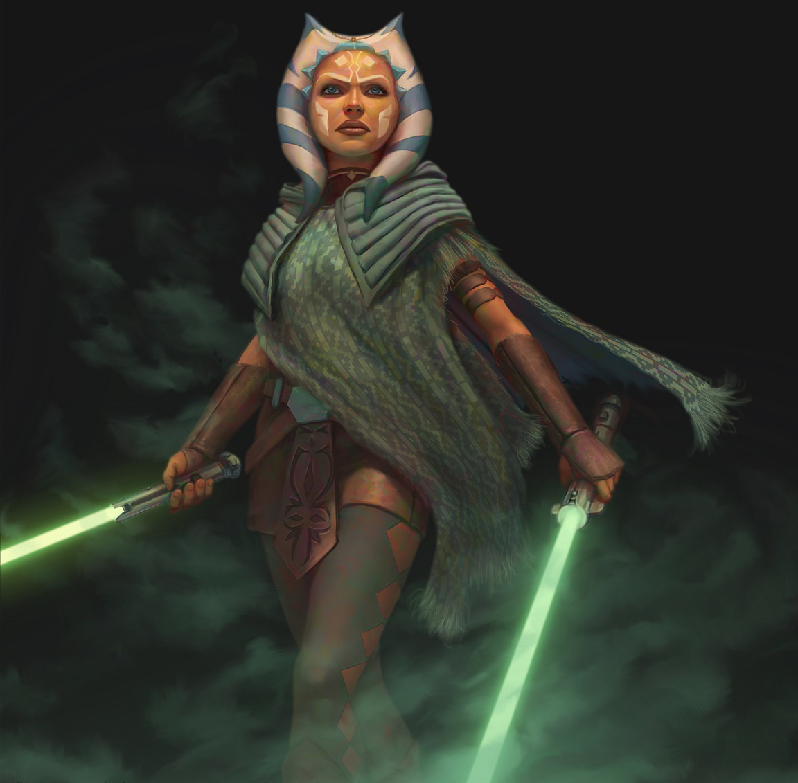 Image - FFG-Ahsoka-green-lightsabers.jpg | Wookieepedia | FANDOM ...