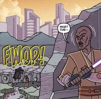 Mace Windu on the abandoned planetoid