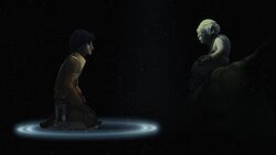 Ezra speaks with Yoda