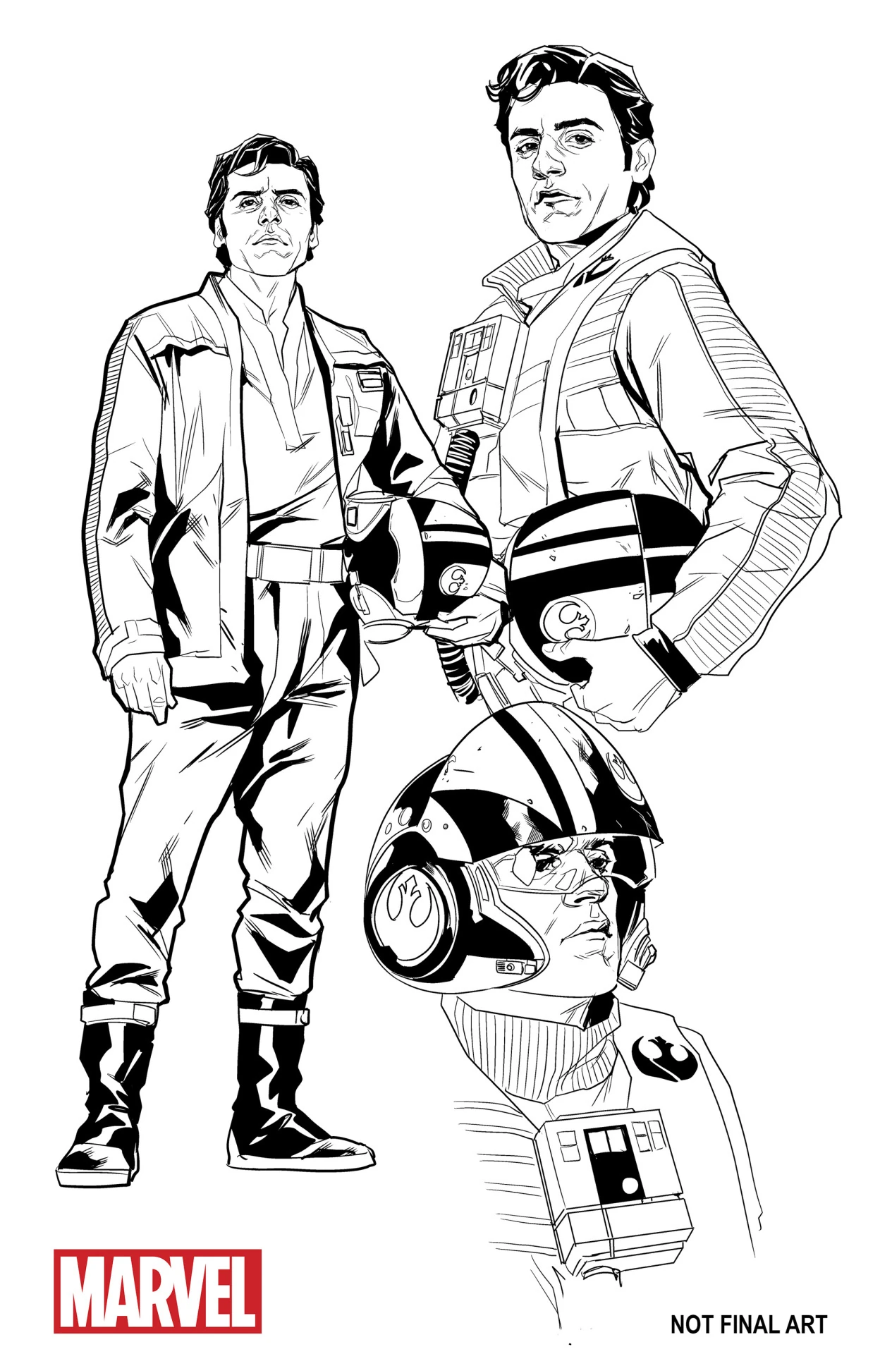 Image - Poe Dameron comic sketches.jpg | Wookieepedia | FANDOM powered
