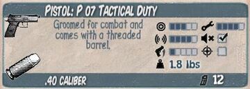 P 07 Tactical Duty