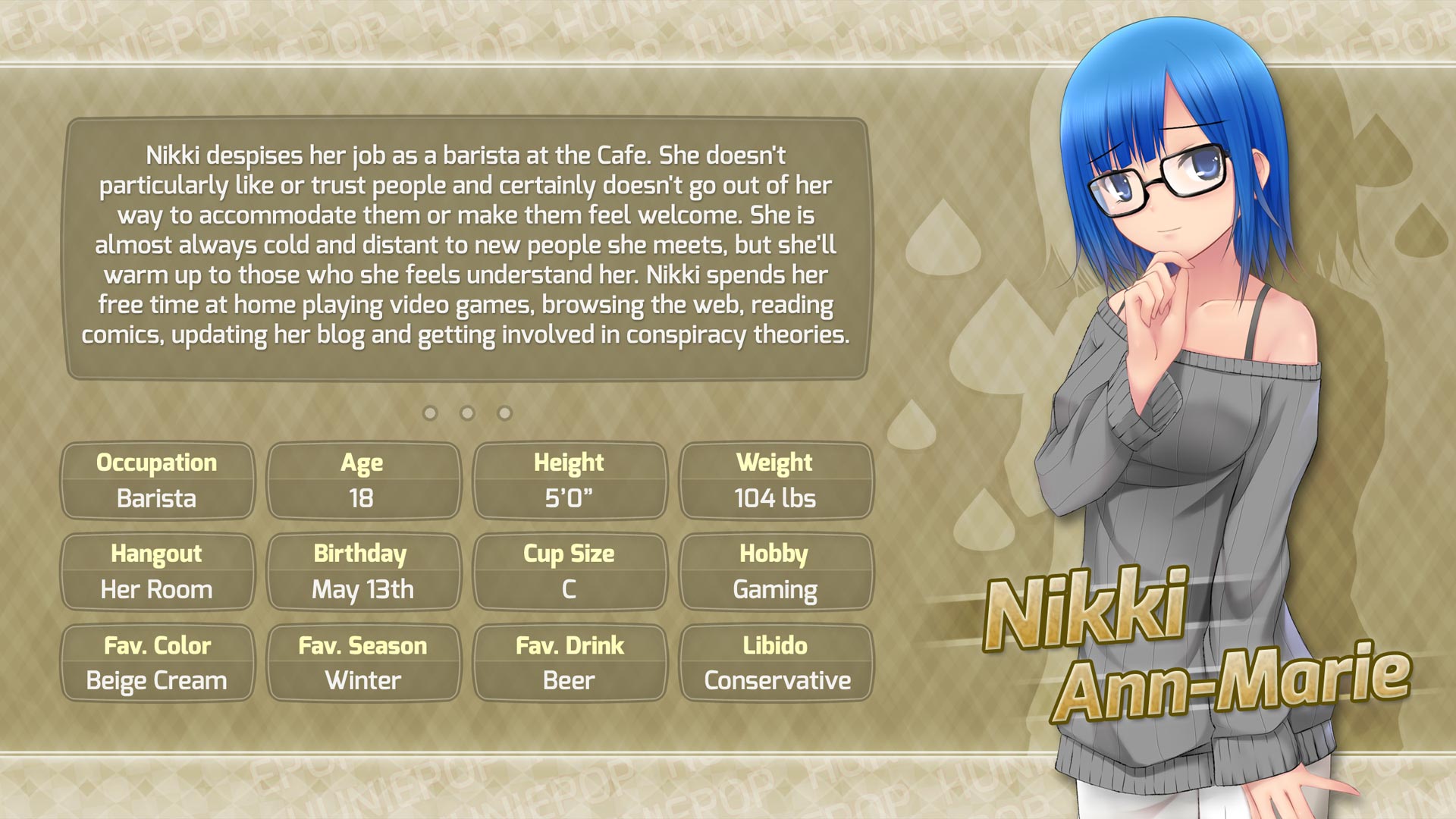 HuniePop - Nikki Ann-Marie | Steam Trading Cards Wiki | FANDOM powered