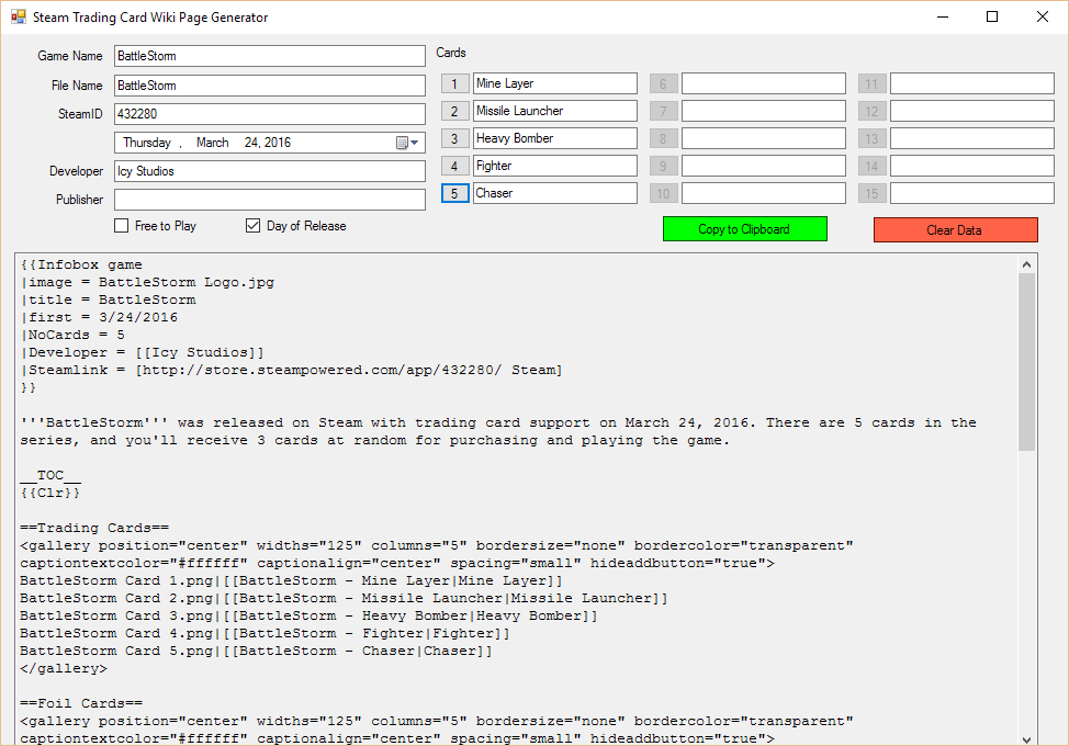 Game Page Generator