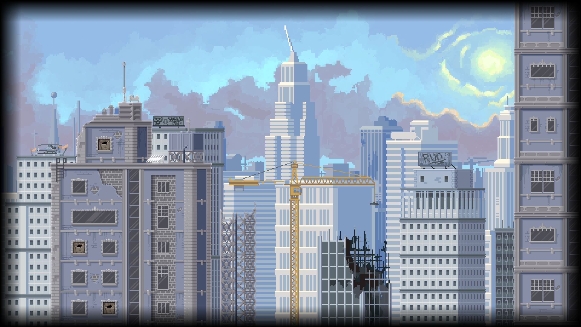 run or die background alice city at daypng