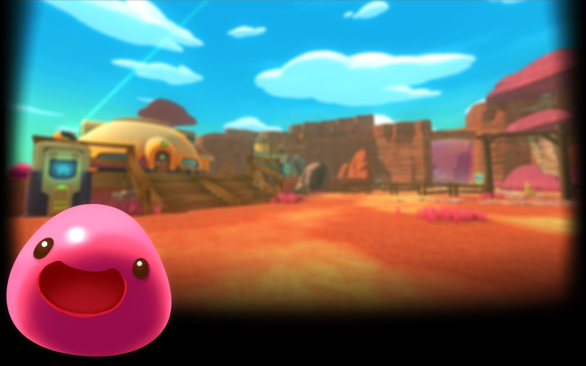 Slime castle idle. СЛАЙМ ранчер. СЛАЙМ ранчер ранчо. Фон стим СЛАЙМ ранчер. Slime Rancher фон.