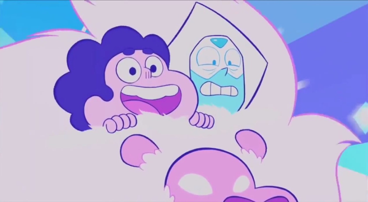 Image - Peridot and Steven riding in Lion's mane.jpeg | Steven Universe ...