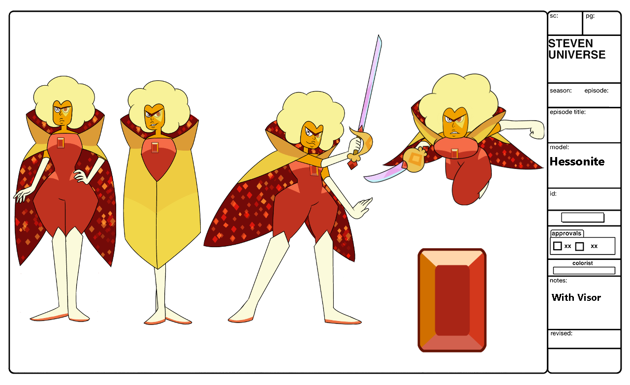 Image - Hessonite Model Sheet-W Visor.png | Steven Universe Wiki