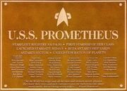 U.S.S. Prometheus Dedication Plaque