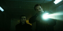 Eleven and Hopper surprised to see Demodogs swarming the lab