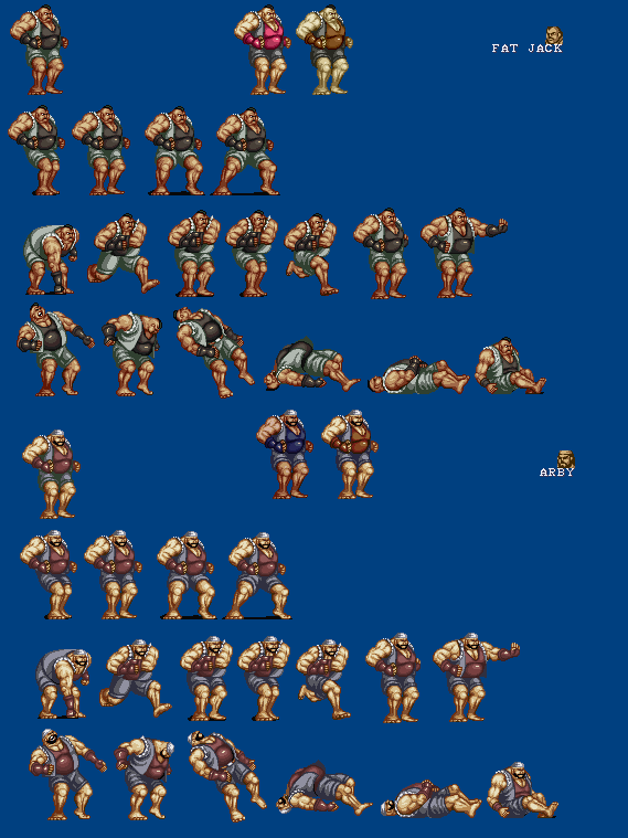 image fat jack arby sprite sheet png street fighter wiki street fighter sprite sheets