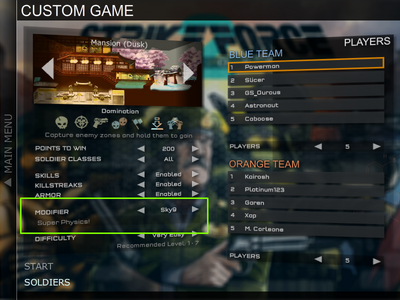 Modifiers location