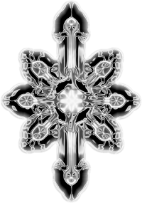 Early subgenius cross chrome