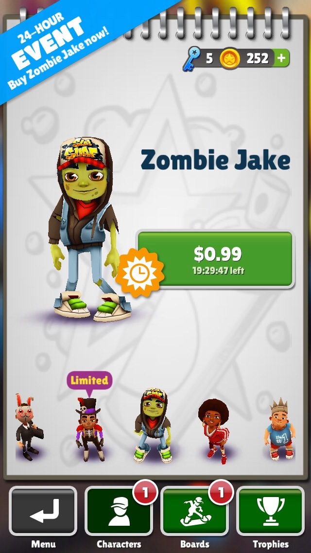 zombie jake subway surfers download