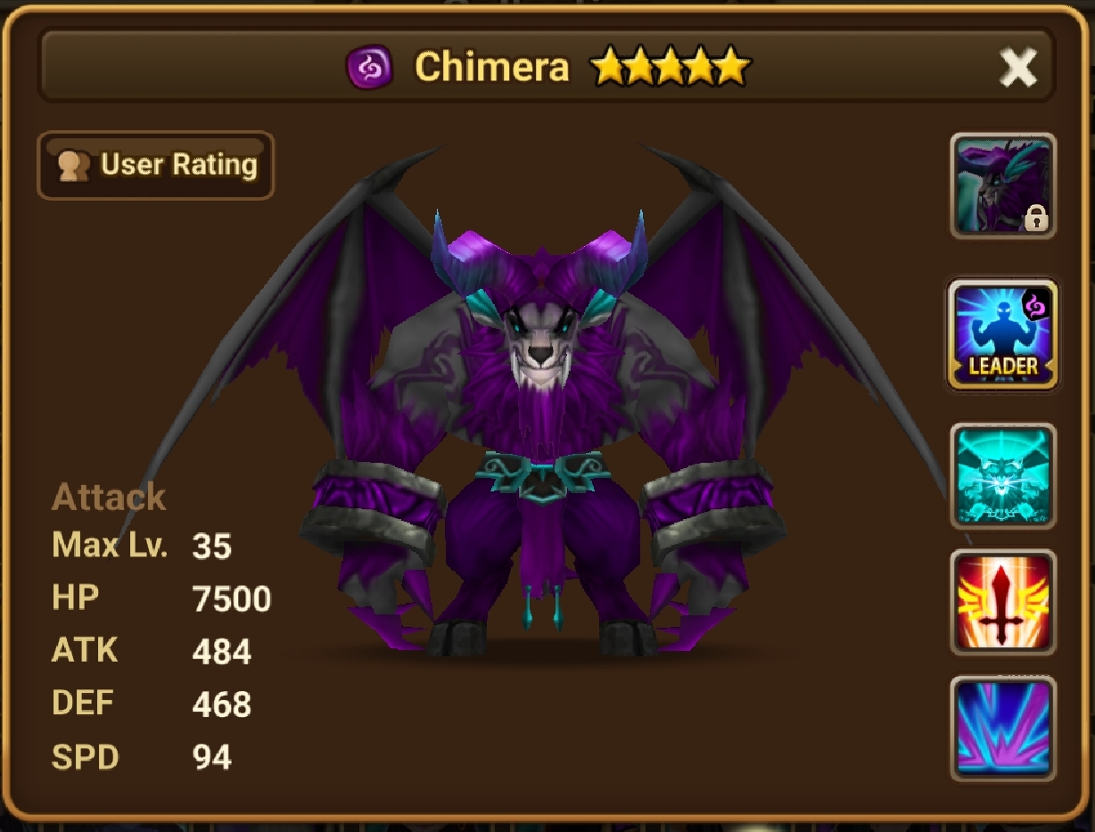 Chimera (Dark) - Zeratu/Gallery and trivia | Summoners War Sky Arena ...