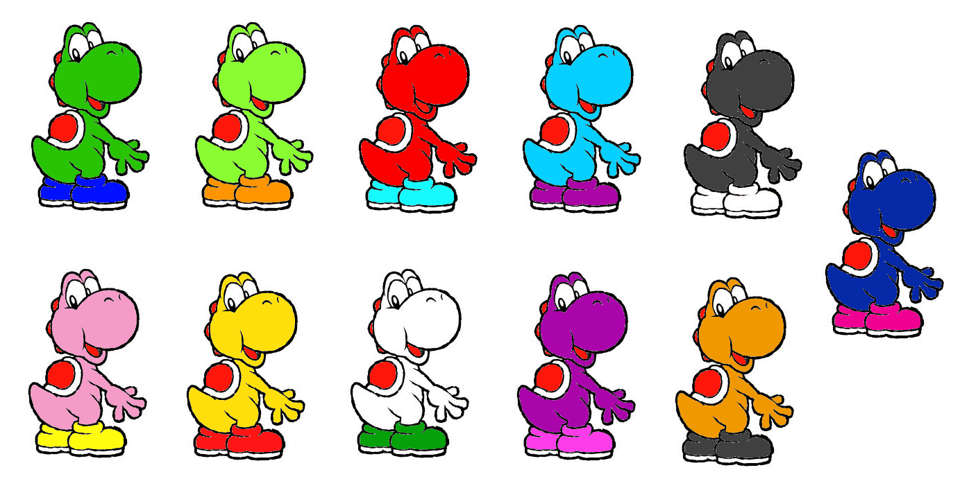download different colored yoshis super mario world