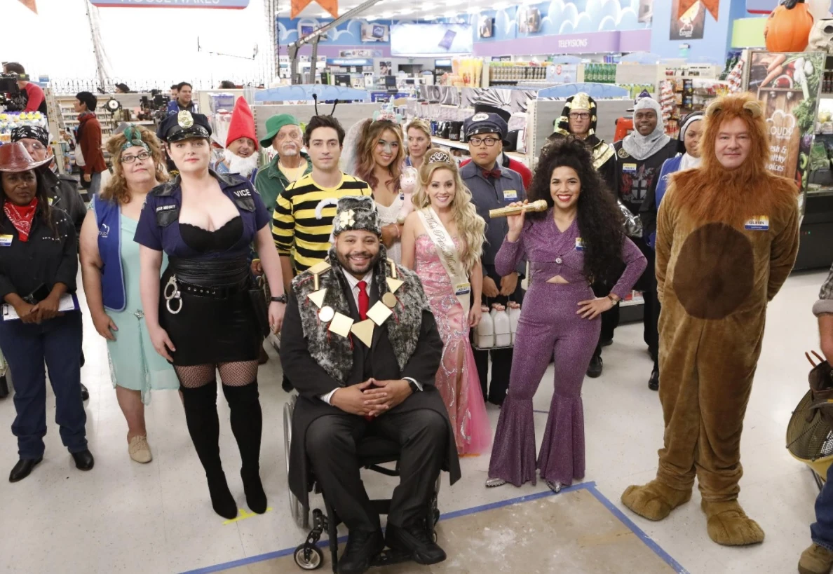 Image S03E05Cast in costumes.jpg Superstore Wikia FANDOM powered