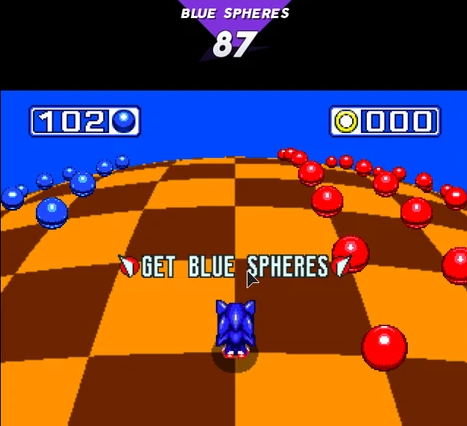 collect blue spheres