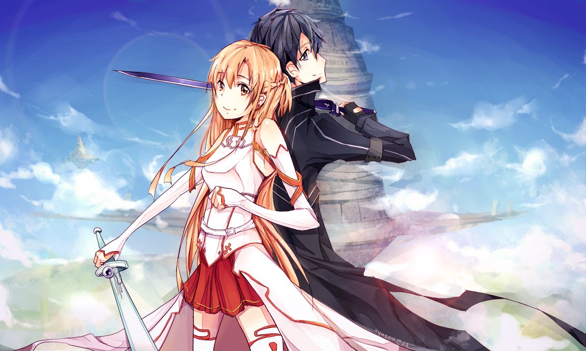 gambar sword art online kirito dan asuna