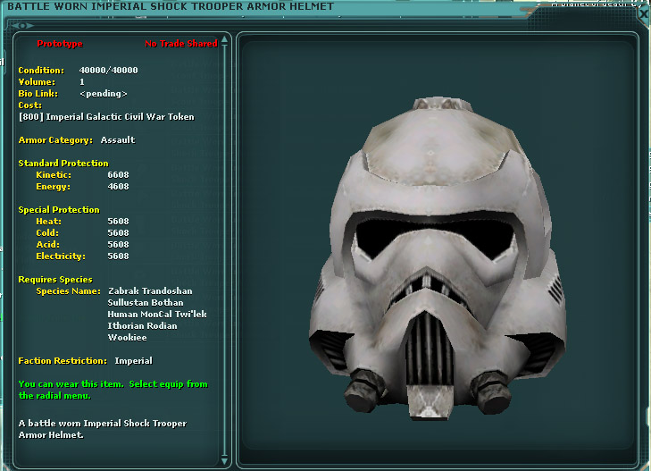 Battle Worn Imperial Shock Trooper Armor Helmet | SWG Wiki | FANDOM powered by Wikia