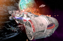 Corvette under attack