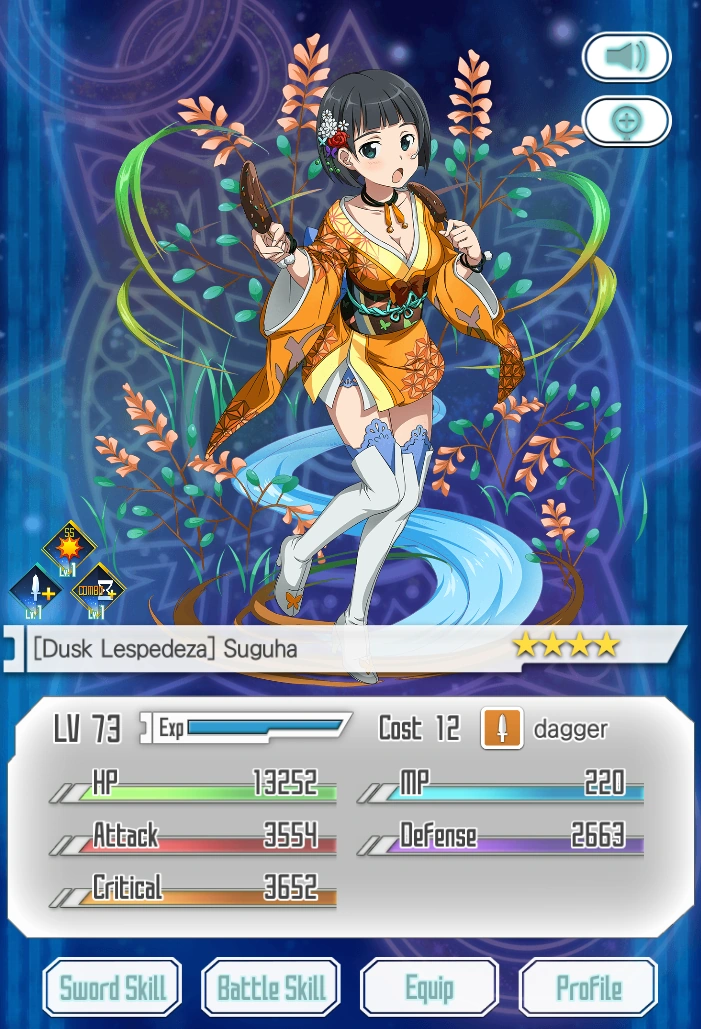 Dusk Lespedeza Suguha Sword Art Online Memory Defrag