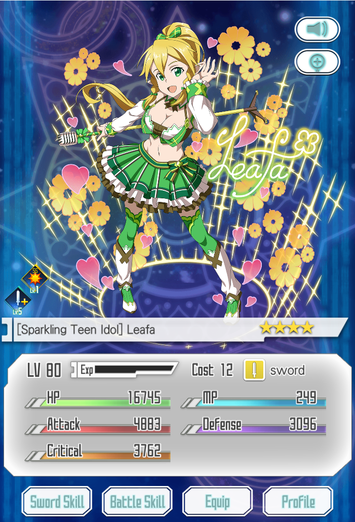 Sparkling Teen Idol Leafa Sword Art Online Memory Defrag Wiki