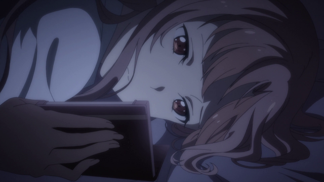 Image Asuna Looking At Kazuto S Picture On Her Phone Png