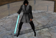 With ancient saber