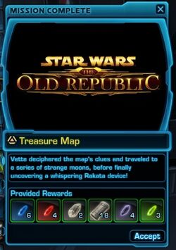 SWTOR Archaeology mission complete - Treasure Map