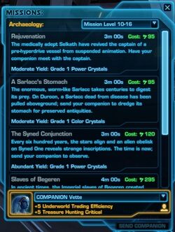 SWTOR Archaeology missions