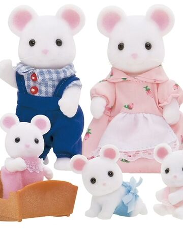 sylvanian families white mouse family