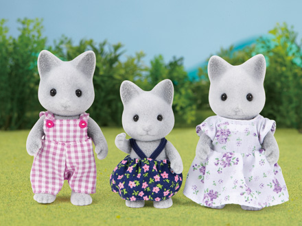 sylvanian families grey cat family