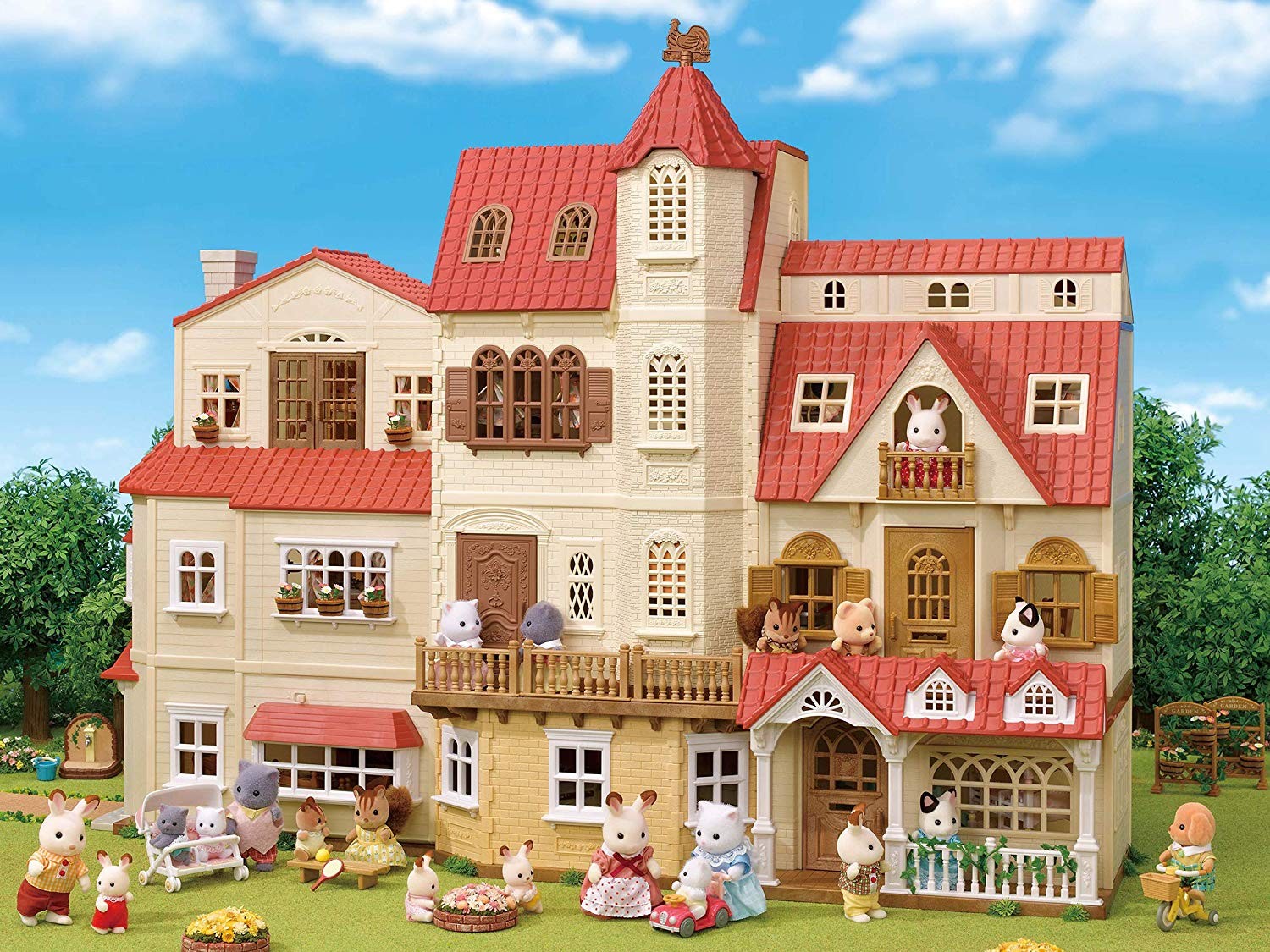 sylvanian families city house with lights gift set