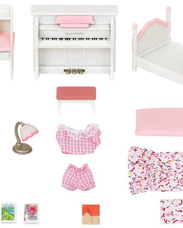 sylvanian families girls bedroom set