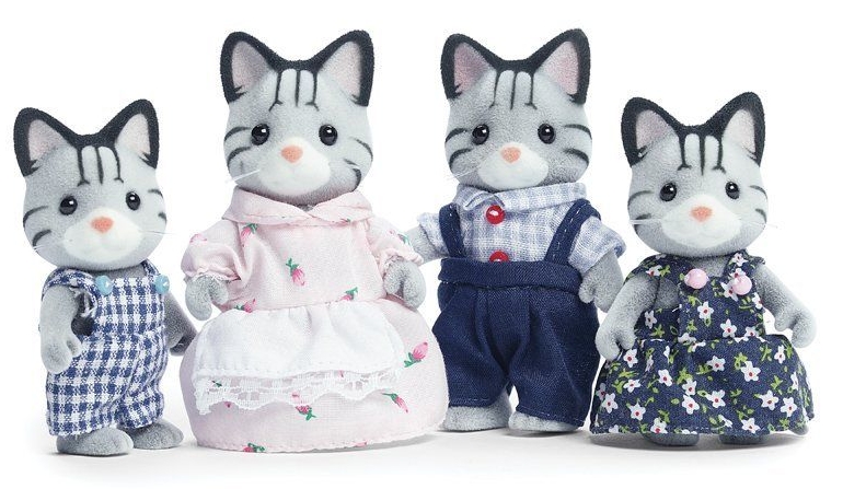 sylvanian families grey cat