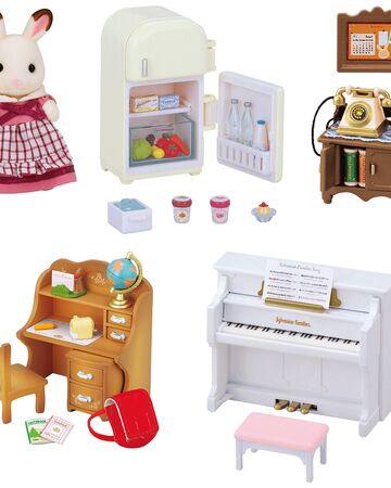 sylvanian families piano and desk set