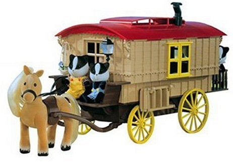 sylvanian families caravan and pony