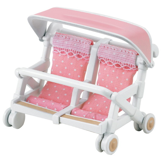 pink double pushchair