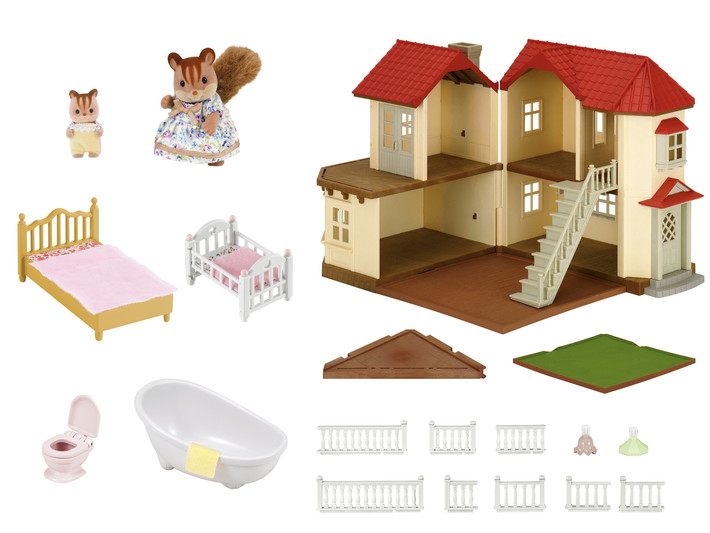 sylvanian families beechwood hall gift set with furniture