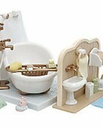 sylvanian families bathroom furniture set