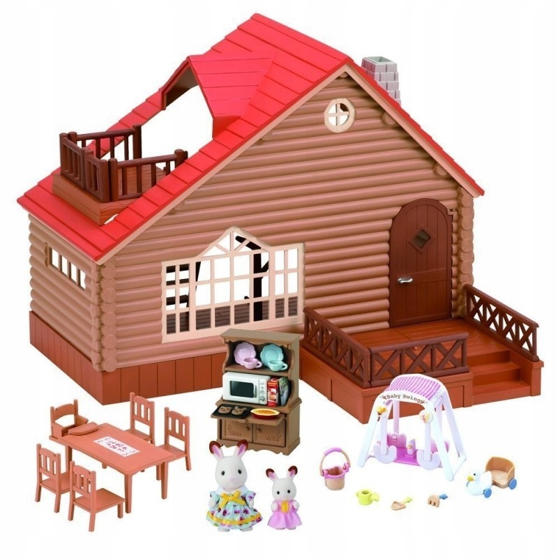 sylvanian families log cabin gift set