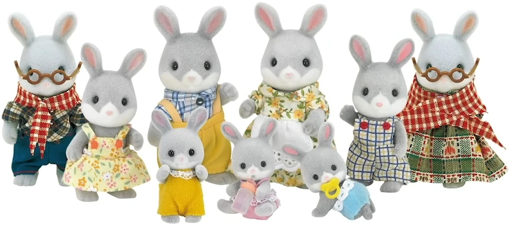 sylvanian families grey rabbit family