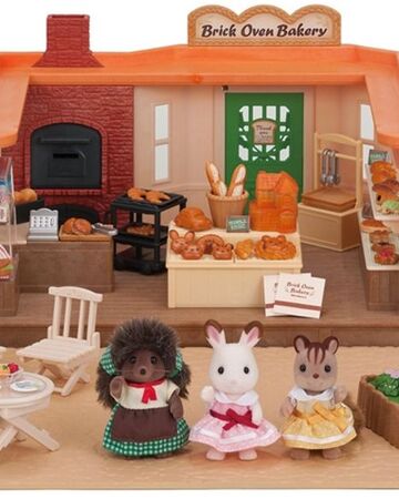 sylvanian families brick oven bakery set