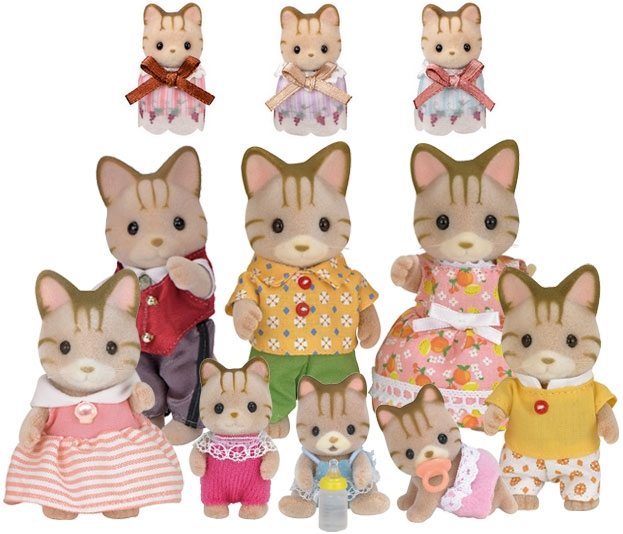 sylvanian families striped cat family