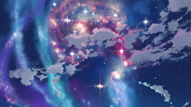 Image Clouds Outer Space Stars Galaxies Anime Skyscapes Hoshi O Ou