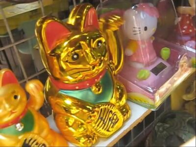 First golden waving cat