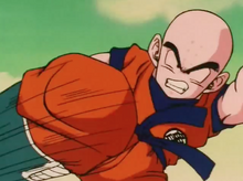 Krillin attacking a Freeza soldier