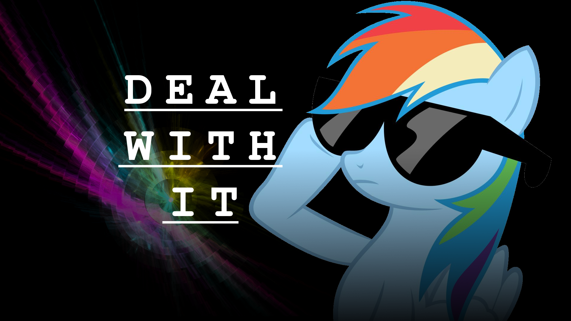 Swag песня. Рейнбоу Дэш свэг. Rainbow Dash deal with it. Рейнбоу Дэш на черном фоне в очках. Рейнбоу Дэш deal with it картинка.