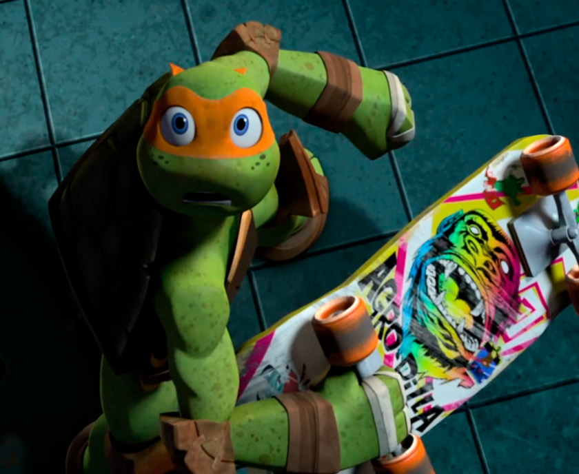 ninja turtles skateboarding mikey