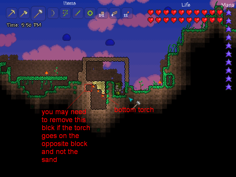 Terraria Place Trapdoor Sand Shell Method Sc 1 St Terraria